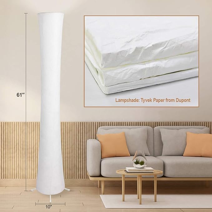 LED 3 Color Temperature Floor Lamp, 61'' Dimmable Round Standing Lamps with Foot Switch, APP & Remote Control, Timer Setting, Modern LED Corner Lamp for Living Room Bedroom