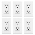 ELEGRP Smart Plug, Smart in-Wall Outlet Compatible with Alexa and Google Assistant, 2.4GHz Wi-Fi Smart Receptacle with Energy Monitoring, No Hub Required, UL Listed, White, 6 Pack