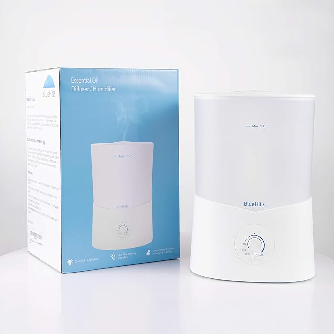 BlueHills Premium Large 2500 ML, 4000 ML and 2000 ML XL Essential Oil Diffusers Humidifier Combo Set of 3 for Large Room Home with Décor LED Lights Great Gift – White.