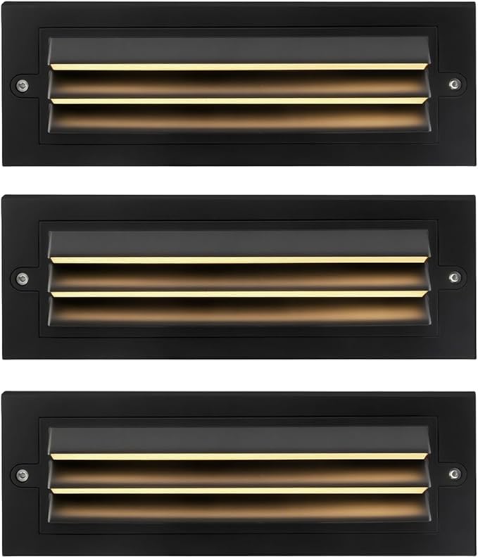 ZONK 110V-240V LED Outdoor Indoor Stair Step Lights, 6W IP65 Waterproof 3000K Non-dimmable Deck Retaining Wall Lights for House, Garden,Garage, Pack of 3