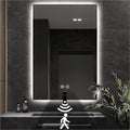 Backlit LED Bathroom Mirror, Infrared Motion Sensor Vanity Mirror with 3-Color Lights, Stepless Dimmable Wall Lighted Mirror with Anti-Fog, Memory, Rectangular (36" H x 28" W)