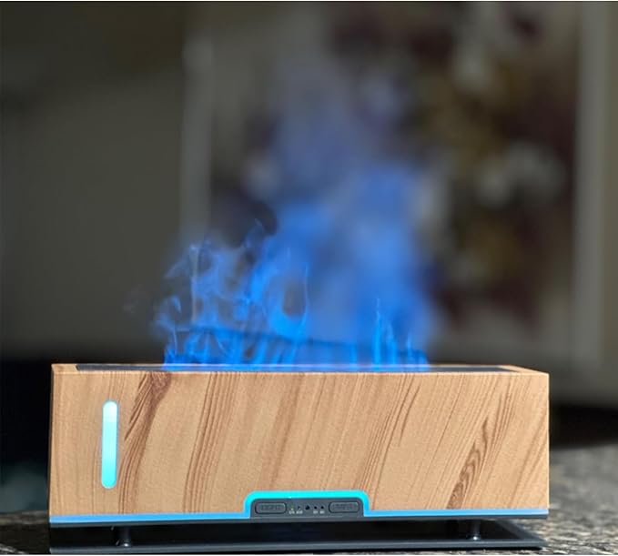 Diffuserlove Flame Diffuser Essential Oil Diffusers 200ml Fireplace Aroma Diffusers for Bedroom Essential Oils Cool Flame Oil Diffuser (Size:9.8" L x 2.67" W x 3.5" H)