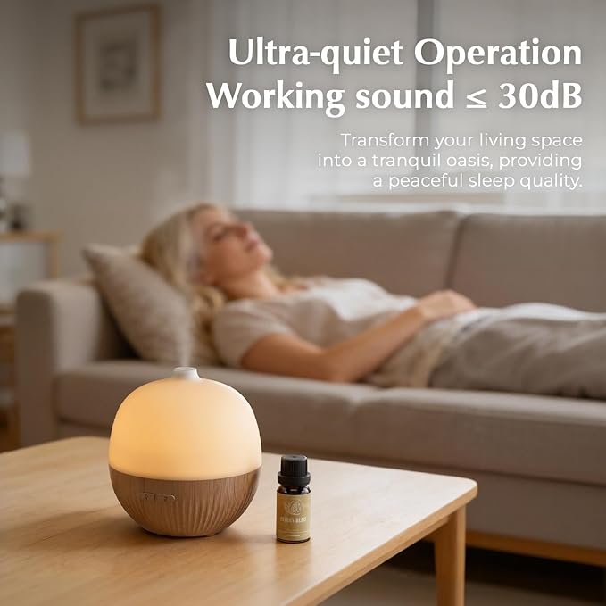 ARVIDSSON Essential Oil Diffuser, 100ml Small Aromatherapy Diffuser with Mood Light, Ultrasonic Oil Diffusers for Home, Mini Diffuser for Essential Oils, Gift for Women (Pack of 2)