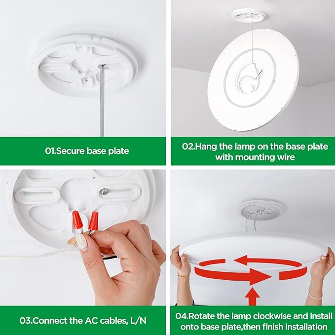 ocioc 18inch Flush Mount Ceiling Light, 36W 3600LM 5CCT Selectable, Dimmable LED Ceiling Light Fixture for Kitchen Bedroom Living Room, Modern Low Profile Style