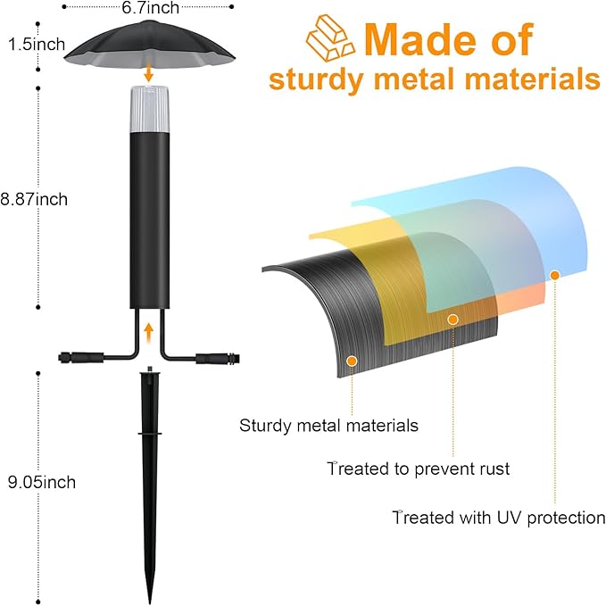 6-Pack Low Voltage Pathway Lights Kit: 24V Plug-in Landscape Lighting kit with Remote/Dusk to Dawn, 3W 3000K, IP65 - All-in-One Set, Easy DIY Install