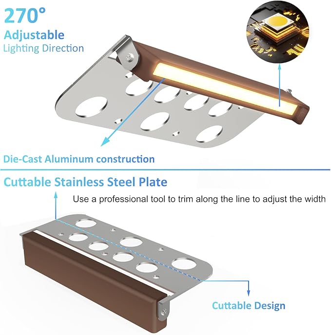 4 Pack 7 Inch Retaining Wall Lights, 5W LED Hardscape Lighting, 12V AC/DC Low Voltage Step Light, 2700K Soft White IP65 Waterproof Outdoor Landscape Lighting for Patio Walls Stairs, ETL