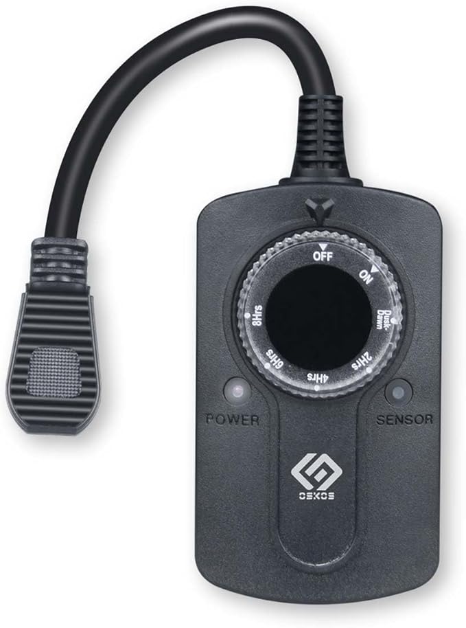 Outdoor 24-Hour Light Timer, Water Resistant, Photocell Dusk to Dawn Light Sensor 2/4/6/8 Countdown Timer, 14AWG Cord, Two Grounded Outlets for Home, Christmas Lights, Garden.15A, UL Listed.