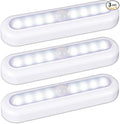 STAR-SPANGLED 3 Pack 7” Motion Sensor Lights Indoor Battery Operated, Stick on LED Light for Closet, Stairs, Under Cabinet, Cool White