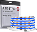 BTF-LIGHTING FCOB COB FOB LED Strip Lights 5V USB Powered 9.8FT 960LEDs Blue Color 8mm Width Dimmable CRI 90+ with 3M Tape Flexible High Density for 3D Printer TV Backlight PC DIY Decor
