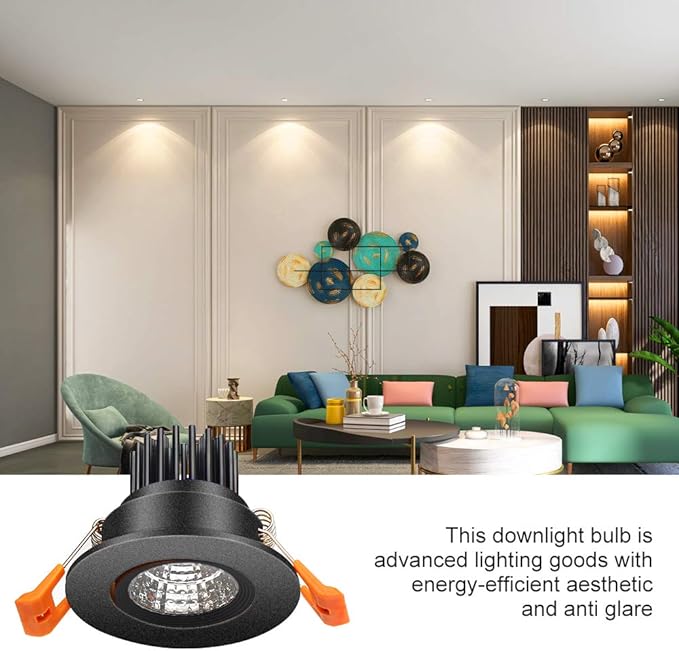 LightingWill 2inch LED Dimmable Downlight, 3W COB Recessed Ceiling Light, Natural White 4000K-4500K, CRI80, 25W Halogen Bulbs Equivalent, Black (10 Pack)
