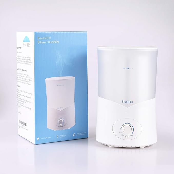 BlueHills Premium Set of Two Large 2300 ML and 1000 ML XL Essential Oil Diffusers Humidifier Combo for Large Room Home with Décor LED Lights Great Gift – Value Pack of White.