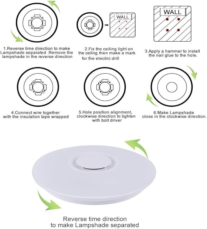 HOREVO Ceiling Lights with Bluetooth Speaker, 15 inch Smart Ceiling Lamp Compatible with Alexa and Google Home,Room Light for Bedroom, Living Room