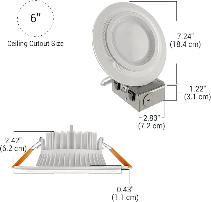 HALO 6” Dual Zone Smart Wi-Fi® Canless LED Light Powered by WiZ Pro 4 Pack, Dimmable Full Color w/SpaceSense, Smart Home Ready RLWZDZC6-4PK