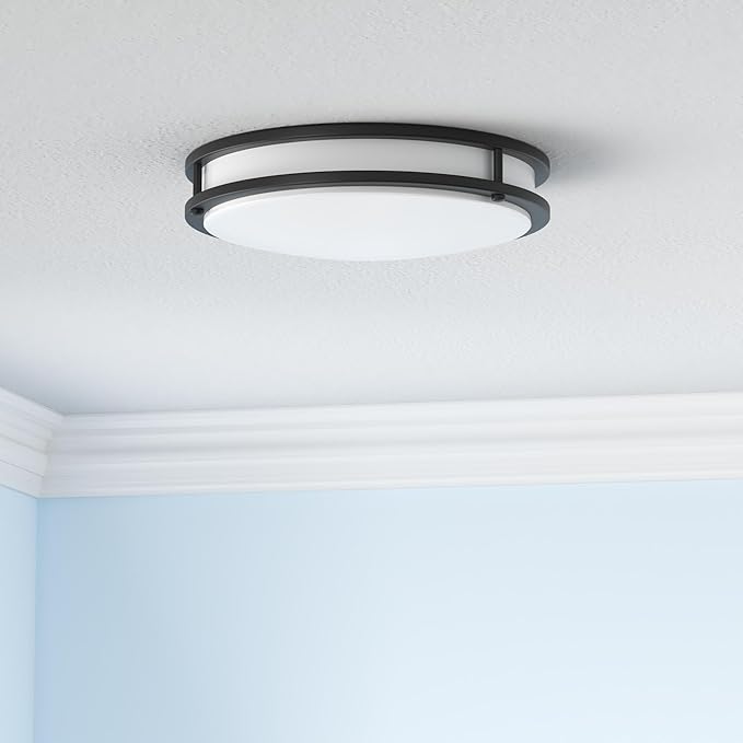 hykolity 16 inch Dimmable LED Flush Mount Ceiling Light, Oil Rubbed Bronze, 36W, 2200LM, 2.7/3/3.5/4K/5K Adjustbale, 120°Light Angle, CRI90, Ceiling Lamp for Bedroom, Kitchen, Office,ETL Listed