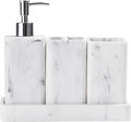 YMXYJM Bathroom Accessories Set, 4 Pcs Bathroom Accessory Set, Soap Dispenser, Toothbrush Holder, Qtip Holder Set, Bathroom Sets Complete, Bathroom Sink Set for Modern Home Decor, White