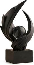 Abstract Art Sculpture, Resin Gold Decorative Statue, Modern White Ornaments for Living Room, Decorativas Modernas for Coffee Table, Entryway & Office Collectibles (Black)