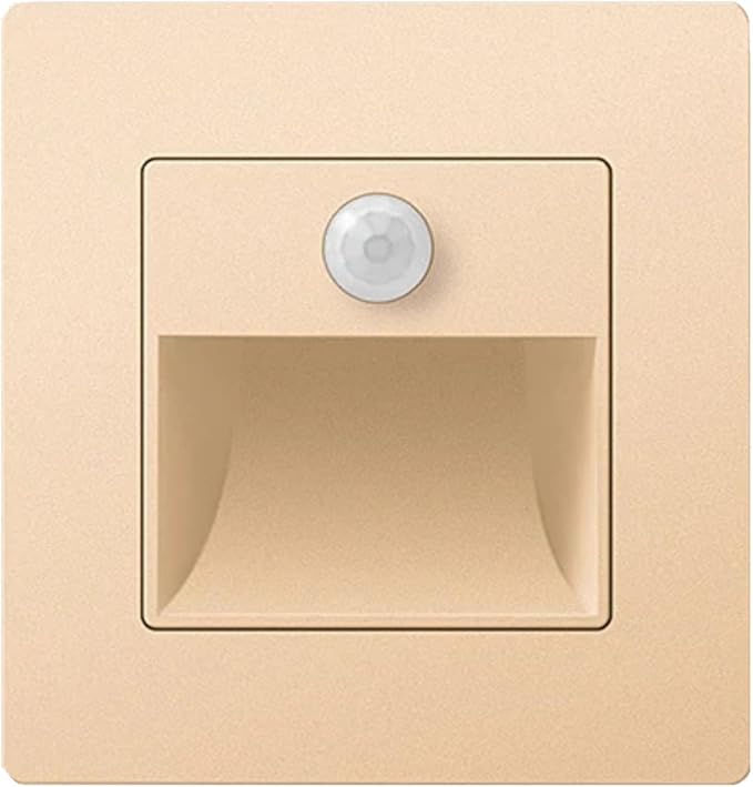 1 Pack Motion Detector Sensor LED Stair Light Infrared Human Body Induction Lamp Recessed Steps Ladder Staircase Bedroom Decoration LED Night for Kitchen, Bathroom, Stairs