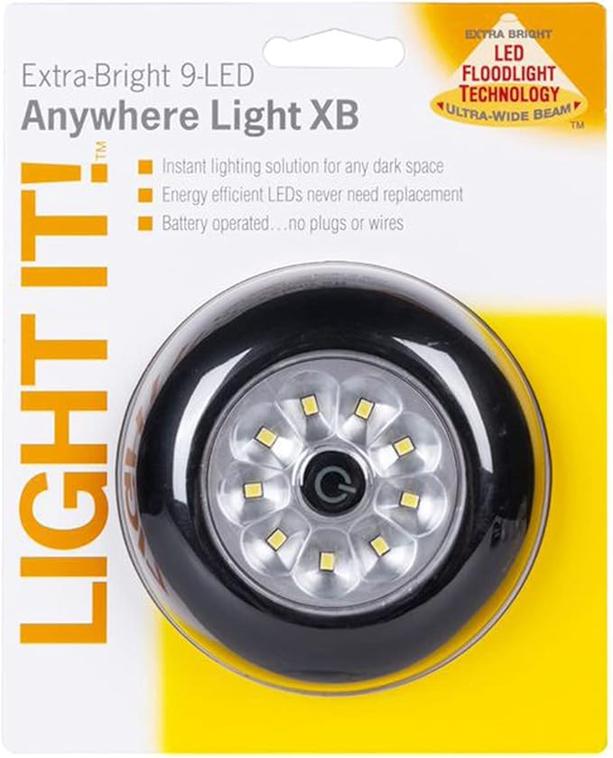 LIGHT IT! by Fulcrum, 30015-303 9-LED Anywhere Light XB, Black, Single Pack