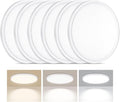 6Pack LED Flush Mount Ceiling Light, 7 Inch 1500LM 15W Thin Round Ceiling Light Fixture, 3000k/4000k/6500k 3 Color Adjustable Ceiling Lamp