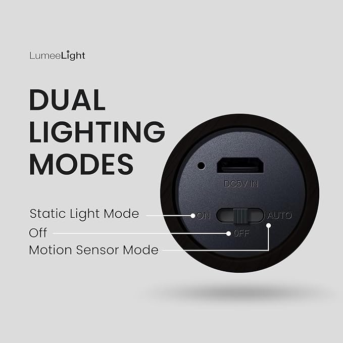 Motion Sensor Night Light, Magnet Body Hallway Rechargeable LED Wireless Wall Sconce, Portable Decor Battery Powered Indoor Torch Lighting for Bedroom (Black)