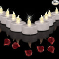 LED Tea Lights Flameless Candles: Battery Operated Bulk 100-Pack Realistic and Bright Flickering Long Lasting 200 Hours Electric Tealight Candles for Home Decor Halloween Christmas Wedding (White)