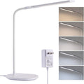 G Keni LED Desk Lamp with 180° Foldable Shade, 2400 Lux Bright Adjustable Desk Lamp, 360° Gooseneck, 5 Color Modes Stepless Dimming, Auto Off Timer, Modern Office Desk Lamp for Home Study Workbench