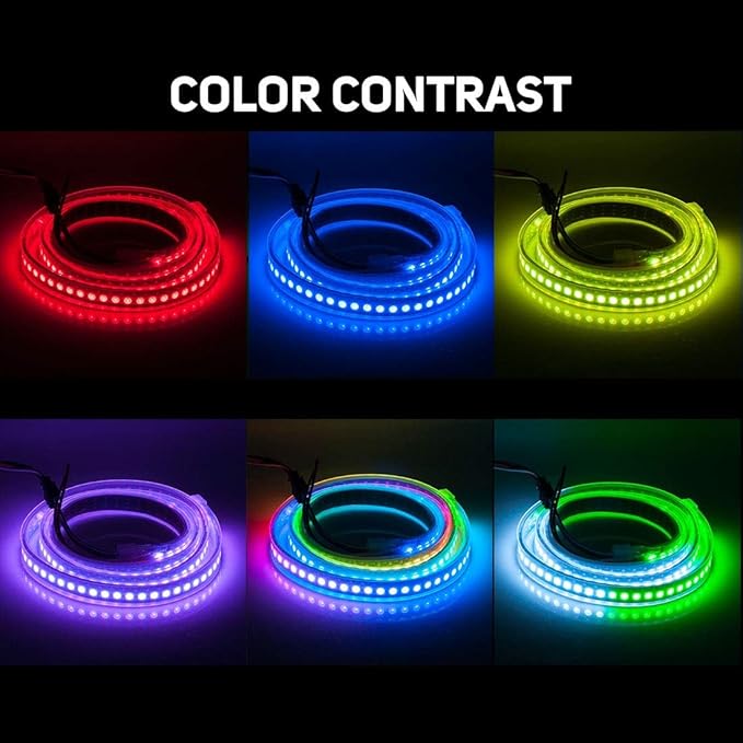 BTF-LIGHTING WS2812B IC RGB LED Strip,UL Listed,Pure Gold Wires,DC5V 3.28FT 144LED 5050SMD,Individually Addressable,Flexible for DIY Chasing Full Color Project,IP67(No Adapter or Controller)
