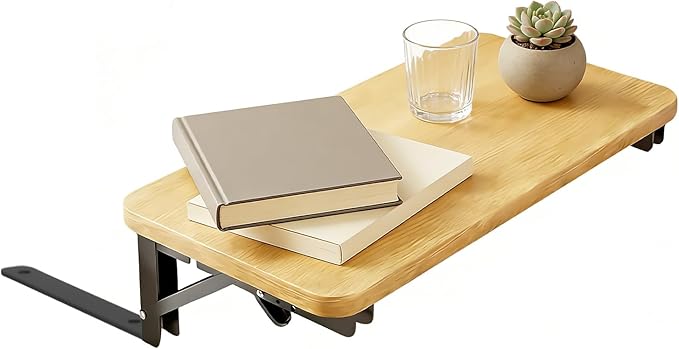 Floating Bedside Shelf - Foldable Nightstand Organizer Desk, Non Slip Bedside Storage Tray, Minimal Room Decor Platforms| Practical Sleep Area Solution for Bedroom Hotel Apartment Rental College