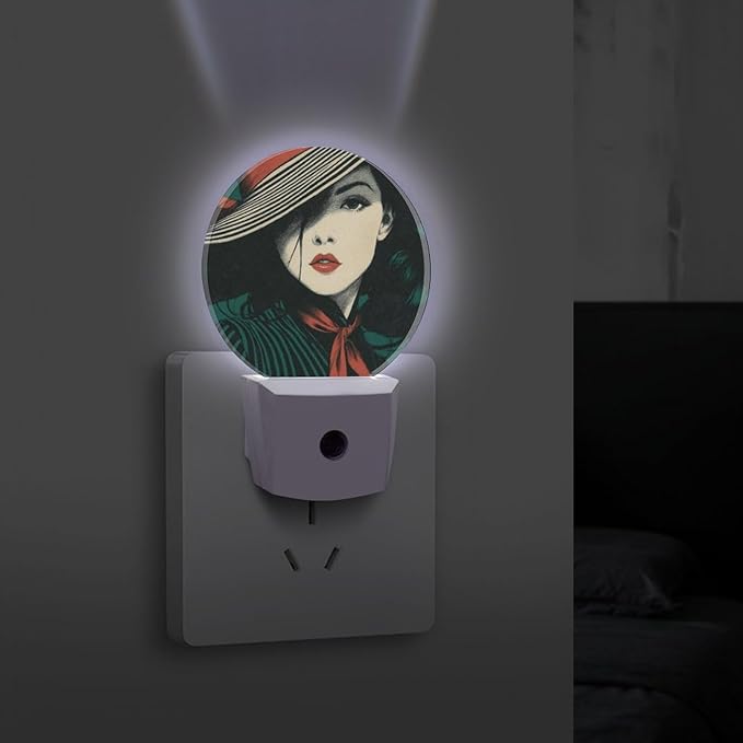 Plug in Night Light with LED & Smart Light Sensor, Stripe Concerto Auto-On/Off Night Lights Plug Into Wall for Bedroom, Bathroom, Hallway, Stairway