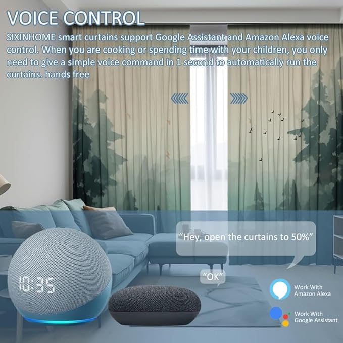 Ripple Fold Curtain Track, Automatic Curtain Opener WiFi Smart Curtains Motorized Track System, Hidden Ceiling Mount, App Voice Remote Control, Work with Alexa & Google Home (7 meters (275.6 inches))