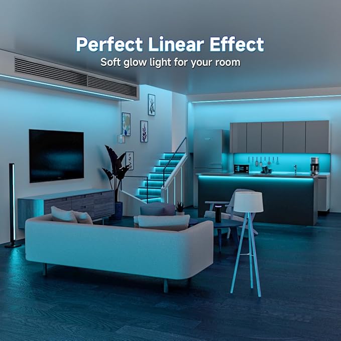 BTF-LIGHTING FCOB USB Powered Ice Blue COB LED Strip Lights 6.56FT 640LEDs 5V 8mm Width 90+ High CRI Ultra Bright Flexible Light for 3D Printer TV Backlight Display Cabinet PC DIY Decor