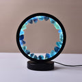 AMOYSTONE Natural Blue Fluorite Crystal Lamp, USB Powered 3-Color Adjustable Rock Night Light 7.5", Bedside Meditation Lamp for Bedroom Office Home Zen Decor