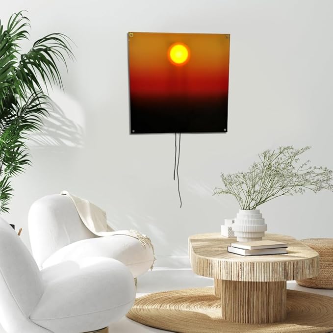 Mindfulness Wall Art Light Operated by Cord Adjusts Height for Relaxation Zones