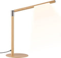 LED Desk Lamp, Home Office Eye Lamp, 3 Modes, Infinitely Adjustable Brightness, Metal, Multi-Angle Adjustment, Detachable Desk Lamp with USB (Wood Grain)