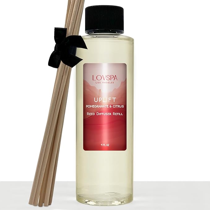 LOVSPA Uplift Pomegranate Citrus Diffuser Oil - Luxury Essential Oils for Diffuser Refill & Air Freshener Room Spray - Long-Lasting & Natural Home Fragrance, Scented Oil for Diffusers, USA Made, 4oz
