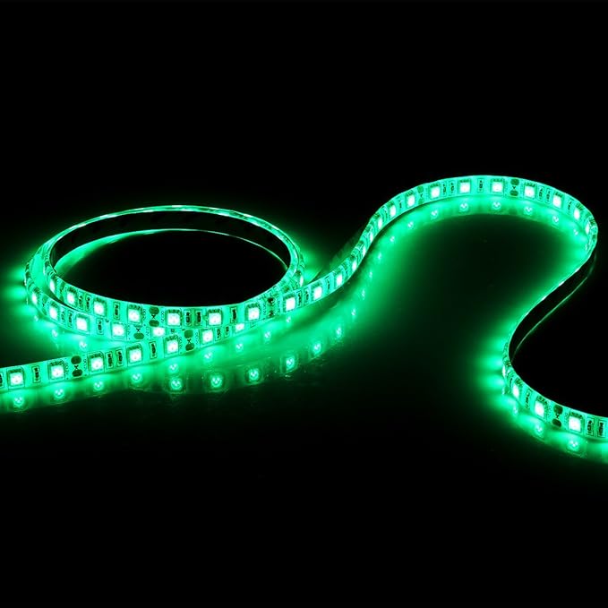 SUPERNIGHT Green LED Light Strip, 16.4ft Bright Green LED Tape Lights, 300 Units SMD 5050 LEDs, IP65 Waterproof Flexible Rope Lights for Room, Kitchen, Under Cabinet Lighting, Party