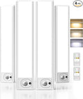 4Pack 7.8inch Under Cabinet Lighting, Rechargeable Motion Sensor Light Wireless Indoor, Dimmable 3 Color Temps Closet Lights with Remote, Under Counter Lights for Kitchen, Stairs, Bookshelf