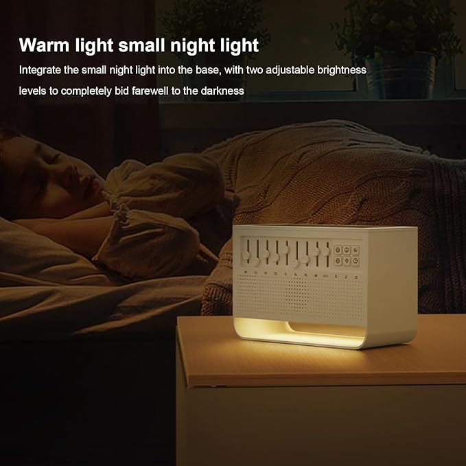 White Noise Diffuser, Aromatherapy Humidifier with 8 Nature Sounds and Ambient Lights, Simulation Aromatherapy Diffuser, 200ml Water Tank, Ideal Decor Gifts, for