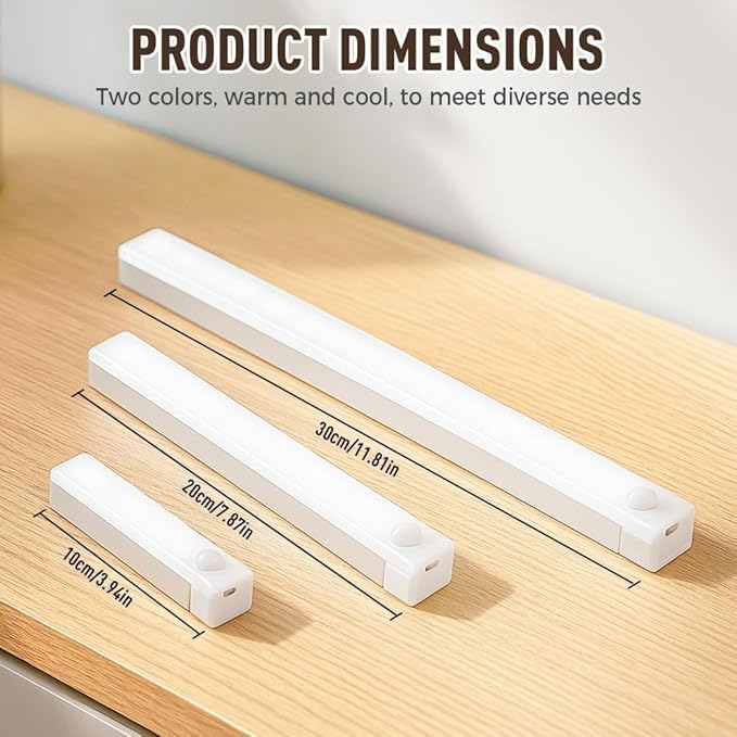 2025 Upgraded Punch-Free Smart Sensor Magnetic Rechargeable LED Lights, Rechargeable Motion Sensor Light, Wireless Motion Sensor Indoor Lights, Stick On Lights for Kitchen/Stairs (6PC-Warm, 3.9in)