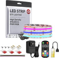 BTF-LIGHTING FCOB RGB COB LED Strip Lights Kit UL Listed 810LEDs/m 9.8FT 10mm Width Color Changing Flexible LED Tape for Bedroom Party Decor, with RF Remote and ETL 12VDC Power Supply