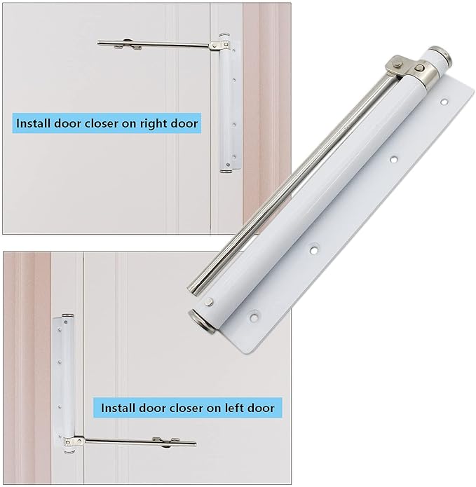 Heavy Duty Automatic Screen Door Closer - Safety Spring for Storm Door, Steel With Adjustable Closing Speed, Smooth and Quiet for Hinge Door