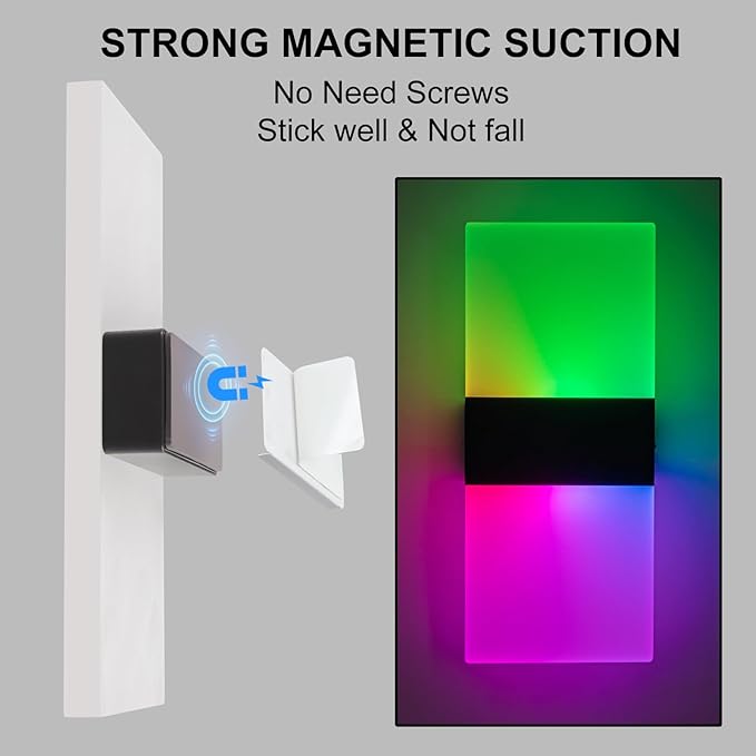 Wall Sconce, LED Wall Lights for Room Decor, Battery Operated Wall Sconce, Remote Control, Dimmable, Rechargeable, Small Night Lights for Hallway Stairway Porch Closet