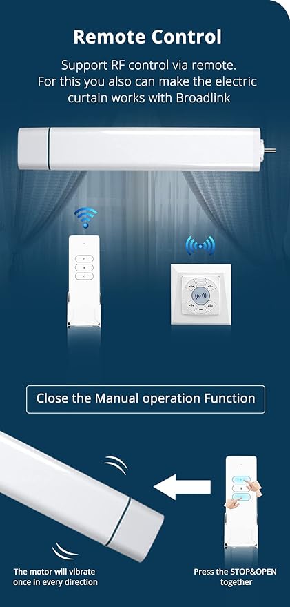 Smart Curtain Blind Motor WiFi Electric Remote Control Curtain Motor with DIY Tracks Alexa Echo Google Home Tuya WiFi Control Electric Stage Curtains(2.2M (86.6 inch))