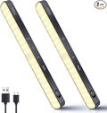 Ferswe Motion Sensor Light Indoor Rechargeable, Battery Level Display, 60 LED Motion Sensor Closet Lights, Dimmable Touch Control, Under Cabinet Lights for Kitchen, Closet, Cupboard(2 Pack)