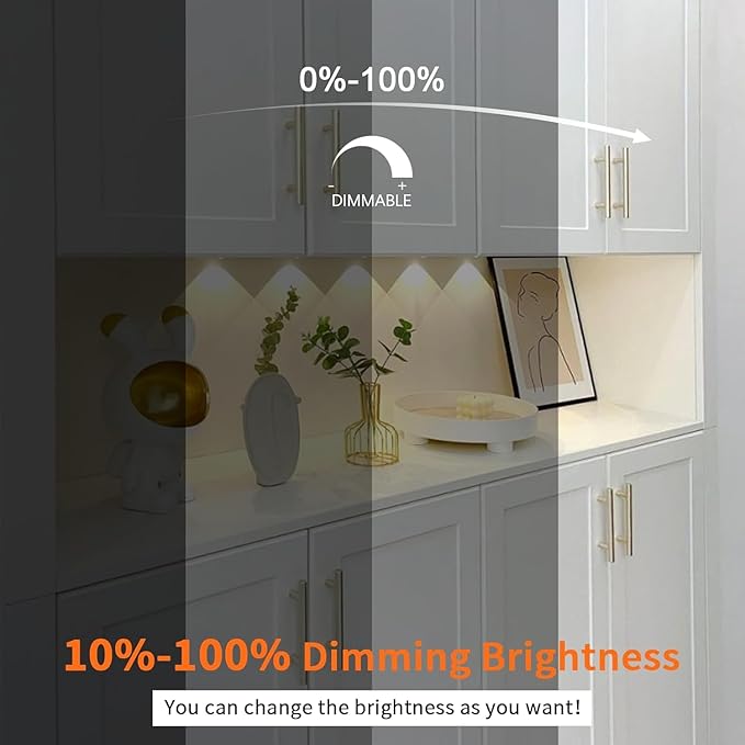 VST Smart Under Cabinet Lighting Work with Alexa Google Home Assistant App Remote Control, Recessed or Surface Mount 12V 2W/pc Puck Light for Kitchen Under Counter, Display Case, 10 Pack 3000K~6000K