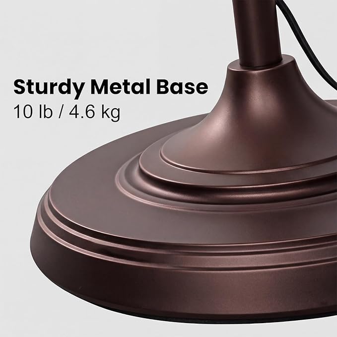 Brown Floor Lamps for Living Room Standing Lamp with 3 Brightness Lights Glass Shade 66.5in Flower Lamp for Bedroom Office Corner(3LED Bulbs Included)