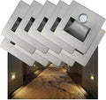 3W Motion Sensor Stair Lights 3000K Recessed LED Step Light Indoor Stair Step Wall Lamp Staircase Bedroom Decoration 10Pcs Silver