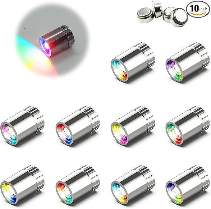 10 Pack Small Spotlight Battery Operated LED Lights, Warm White LED Wireless Miniature Spot Light for Artwork Painting,Jewelry Showcase Display,Closet,DIY Hand Craft (Multi-Color Changing)