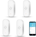 Smart Vibration Sensor: Wireless Glass Break Detector, WiFi Door Sensor with App Alerts, Adjustable Sensitivity, Glass Break Security Sensor for Alarm System and Smart Home Automation (4-Pack)