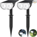 Consciot Solar Lights Outdoor Waterproof IP67, 3 Lighting Modes Solar Spot Lights Outdoor, Auto On/Off, 2-in-1 Solar Landscape Light for Yard Garden Landscape Pathway, Cool White 6500K, 2 Pack